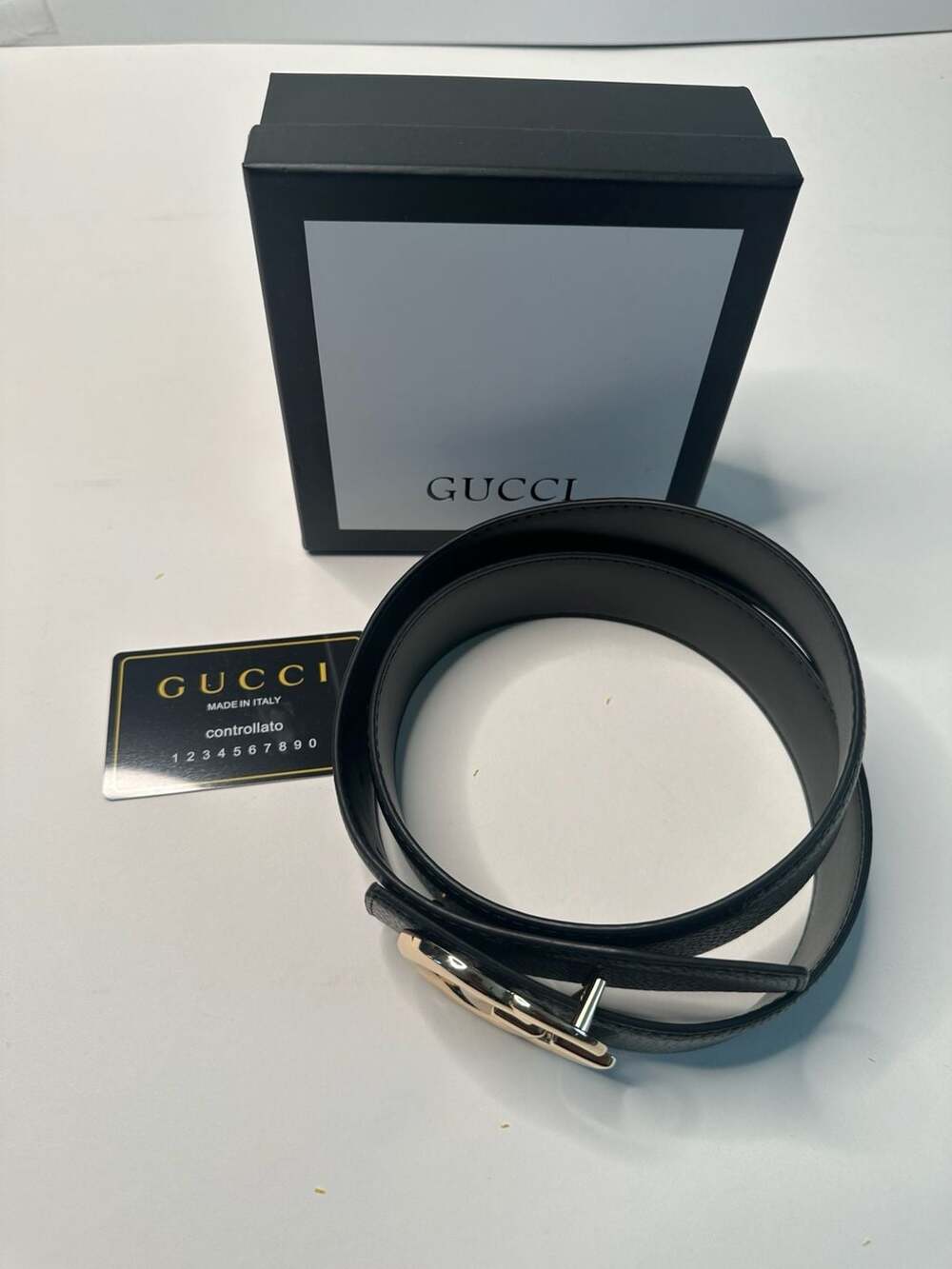 Gucci GG Marmont Black Leather Belt with Gold Buckle Size 100/40 - Picture 3 of 6